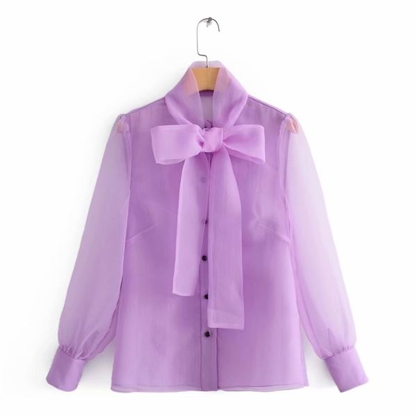 women transparent bow tied collar casual organza blouse shirt business femininas blusas chic femininas ls4261 y200402, White
women transparent bow tied collar casual organza blouse shirt business femininas blusas chic femininas ls4261 y200402, White