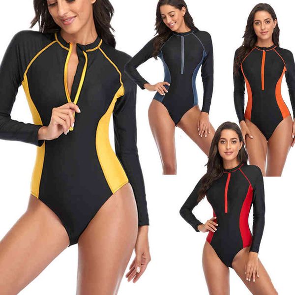 set designer women' swimwear bikini 2022 surfer solid color stitched anti zipper conservative swimsuit, Red;black
set designer women' swimwear bikini 2022 surfer solid color stitched anti zipper conservative swimsuit, Red;black