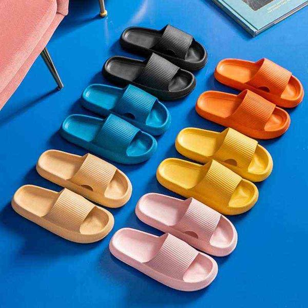 women thick platform cloud slippers summer beach eva soft sole slide sandals leisure men ladies indoor bathroom anti-slip shoes t220728, Black
women thick platform cloud slippers summer beach eva soft sole slide sandals leisure men ladies indoor bathroom anti-slip shoes t220728, Black