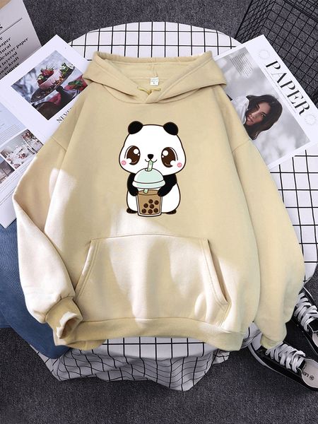 women's hoodies sweatshirts hoody little panda drinking milk tea print hoodie streetwear cute winter clothes oversized loose women 2302, Black
women's hoodies sweatshirts hoody little panda drinking milk tea print hoodie streetwear cute winter clothes oversized loose women 2302, Black