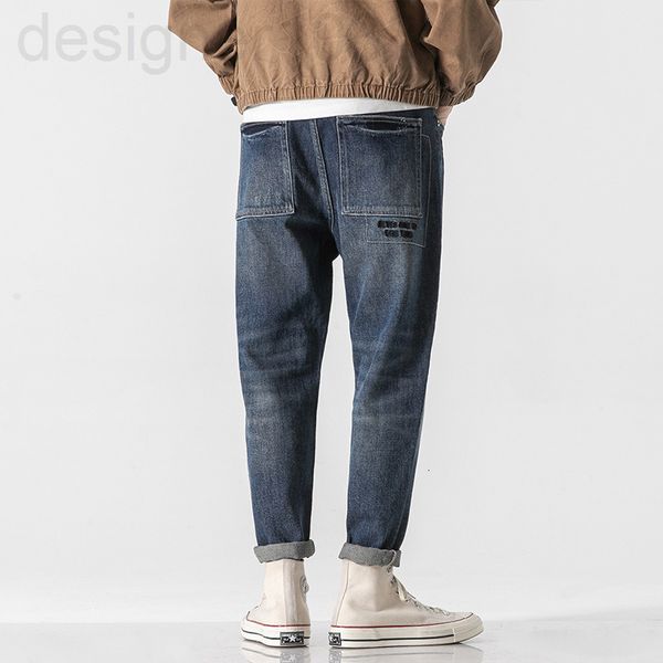 men's jeans designer men's spring and autumn style loose straight nine point wear-resistant overalls casual long pants ruffian han, Blue
men's jeans designer men's spring and autumn style loose straight nine point wear-resistant overalls casual long pants ruffian han, Blue