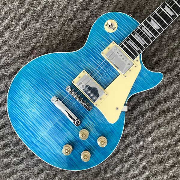 rosewood fingerboard electric guitar, chrome hardware, blue flame maple natural back, solid mahogany body guitar, 001
rosewood fingerboard electric guitar, chrome hardware, blue flame maple natural back, solid mahogany body guitar, 001