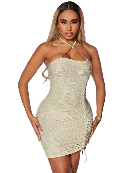 sxy criss cross tie back chain ruched drawstring side bodycon dress j6ij#, Black;gray
sxy criss cross tie back chain ruched drawstring side bodycon dress j6ij#, Black;gray