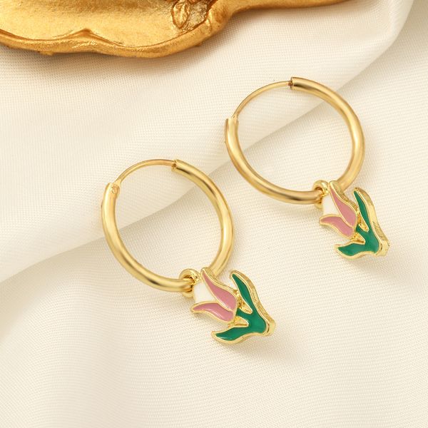 temperament lucky tulip hoop earrings for women simple flower huggie sweet couples accessories, Golden;silver
temperament lucky tulip hoop earrings for women simple flower huggie sweet couples accessories, Golden;silver