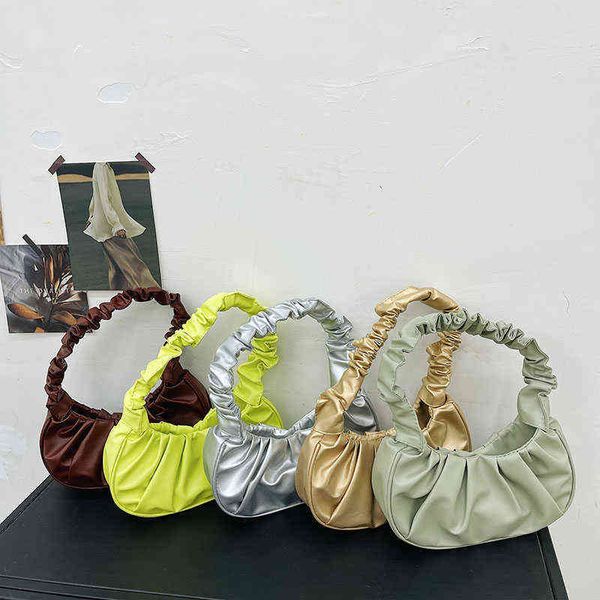 women shoulder bag gold pu leather pleated cloud bag casual armpit bag female handlebag leisure purse 2021 autumn new y220413
women shoulder bag gold pu leather pleated cloud bag casual armpit bag female handlebag leisure purse 2021 autumn new y220413