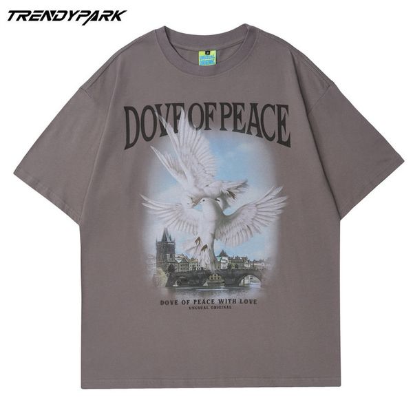 men t-shirt o-neck cotton dove of peace print tees harajuku streetwear casual short sleeve hip hop men's clothing, White;black
men t-shirt o-neck cotton dove of peace print tees harajuku streetwear casual short sleeve hip hop men's clothing, White;black