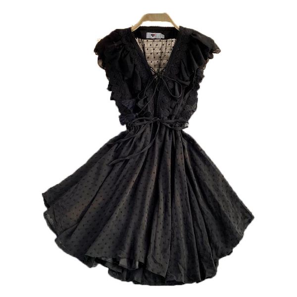 casual dresses summer chiffon mini dress women elegant ruffle polka dot sleeveless high waist slim vacation beach vestidos female 2022, Black;gray
casual dresses summer chiffon mini dress women elegant ruffle polka dot sleeveless high waist slim vacation beach vestidos female 2022, Black;gray