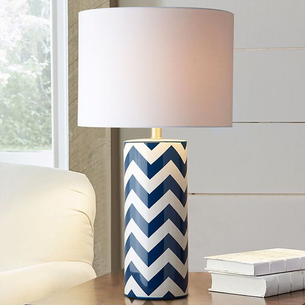 

modern nordic stripe ceramic table lamps e27 living room bedroom bedside study led decorative design lights