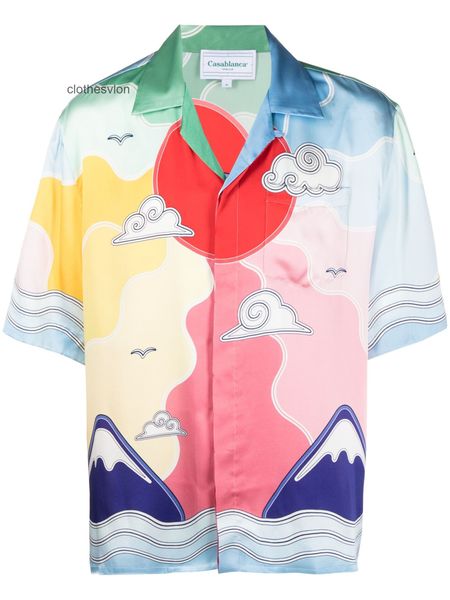 designer mens clothes casablancas 22ss sunrise red sun mountain gradient silk men's and women's lovers hawaiian short sleeve shirt, White;black
designer mens clothes casablancas 22ss sunrise red sun mountain gradient silk men's and women's lovers hawaiian short sleeve shirt, White;black
