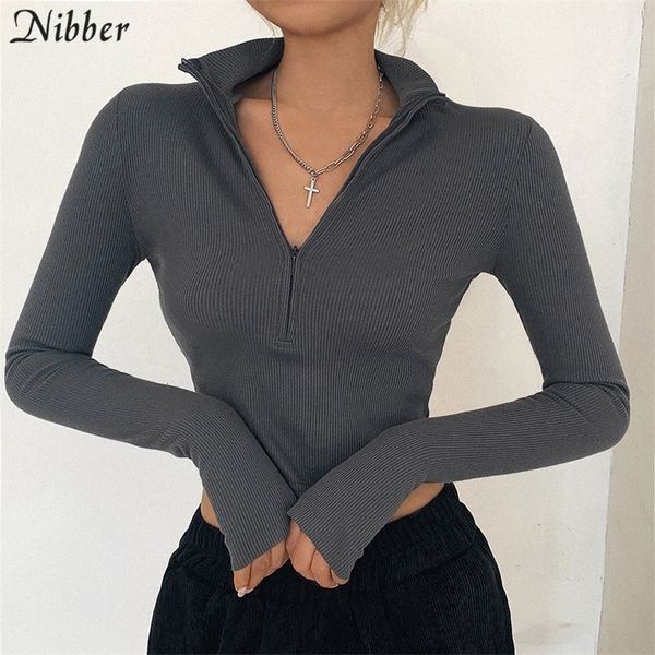 nibber solid color casual tshirt women long sleeves turtleneck crop simple style party club spring summer new y200412, White
nibber solid color casual tshirt women long sleeves turtleneck crop simple style party club spring summer new y200412, White