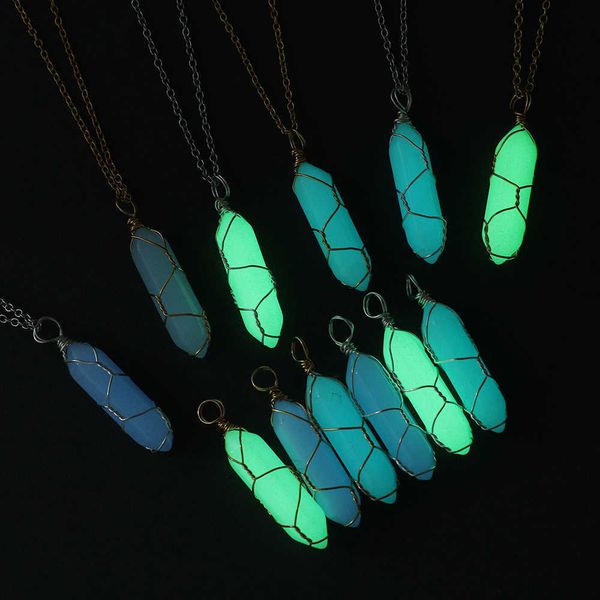 glow hexagonal crystal in necklace the luminous wire wrap stone pendant necklace jewelry gift for women men, Silver
glow hexagonal crystal in necklace the luminous wire wrap stone pendant necklace jewelry gift for women men, Silver