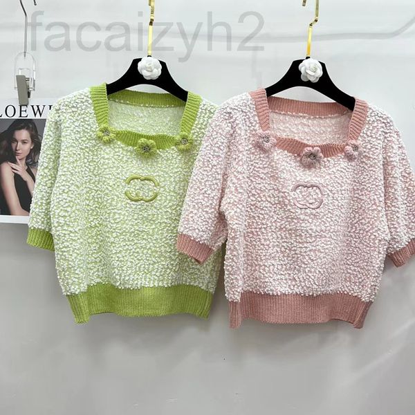 women's knits & tees designer 22 summer new style small fragrance square neck contrast embroidery letter knitted women ajjb, White
women's knits & tees designer 22 summer new style small fragrance square neck contrast embroidery letter knitted women ajjb, White