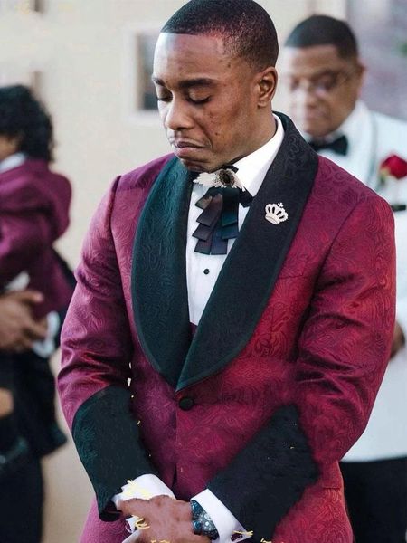 brand new burgundy embossing groom tuxedos black lapel groomsman wedding 3 piece suit popular men business prom jacket blazer jacket pants t, Black;gray
brand new burgundy embossing groom tuxedos black lapel groomsman wedding 3 piece suit popular men business prom jacket blazer jacket pants t, Black;gray