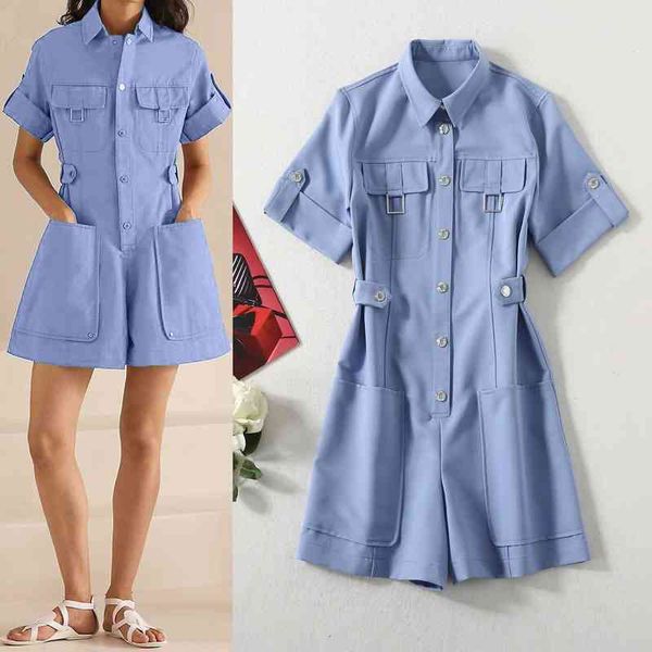 women's jumpsuits rompers summer women's style lapel patch pocket waist short sleeve jumpsuit women, Black;white
women's jumpsuits rompers summer women's style lapel patch pocket waist short sleeve jumpsuit women, Black;white