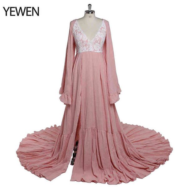 v neck backless maternity pgraphy dresses long flare sleeves p session gown yewen yd j220628, White
v neck backless maternity pgraphy dresses long flare sleeves p session gown yewen yd j220628, White