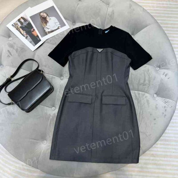 womens dresses personality and fashionable 2022ss fake two-piece stitching contrast color dress luxury dress designer women clothing, Black;gray
womens dresses personality and fashionable 2022ss fake two-piece stitching contrast color dress luxury dress designer women clothing, Black;gray