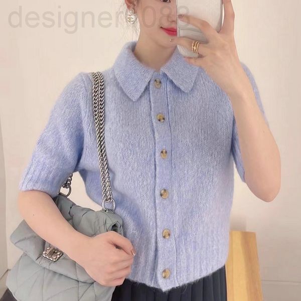 women's knits & tees designer temperament sweater coat female aging spring new small fresh light blue five sleeve wool knitted cardigan, White
women's knits & tees designer temperament sweater coat female aging spring new small fresh light blue five sleeve wool knitted cardigan, White