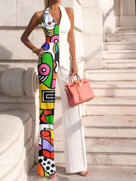 pattern patchwork office overalls playsuit women v-neck sleeveless hanging neck jumpsuits elegant wide leg pants rompers 220412, Black;white
pattern patchwork office overalls playsuit women v-neck sleeveless hanging neck jumpsuits elegant wide leg pants rompers 220412, Black;white