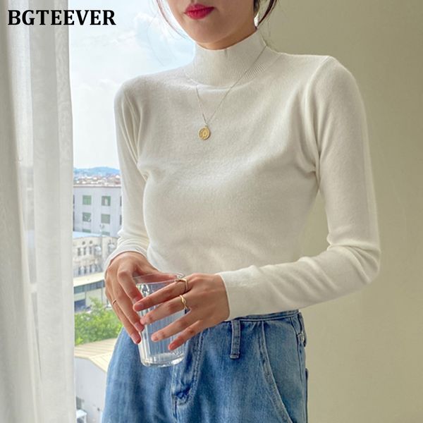 stylish half turtleneck women knitted sweaters long sleeve slim female solid pullovers jumpers 2021 autumn winter, White;black
stylish half turtleneck women knitted sweaters long sleeve slim female solid pullovers jumpers 2021 autumn winter, White;black