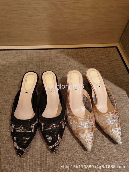 slippers 21 water drill full shoes cat heel baotou slippers women's single shoe half drag one foot pedal muller, Black
slippers 21 water drill full shoes cat heel baotou slippers women's single shoe half drag one foot pedal muller, Black