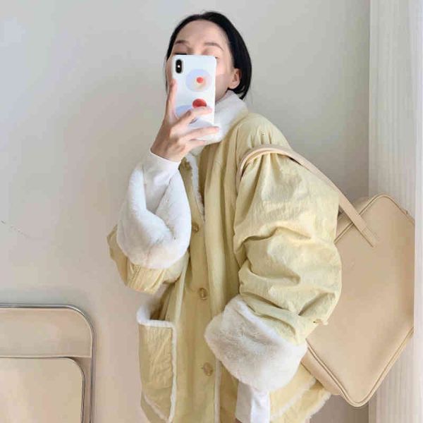 women's fur & faux winter product fashion personality leisure design sense positive and negative two wear wool big pocket cotton jacket, Black
women's fur & faux winter product fashion personality leisure design sense positive and negative two wear wool big pocket cotton jacket, Black