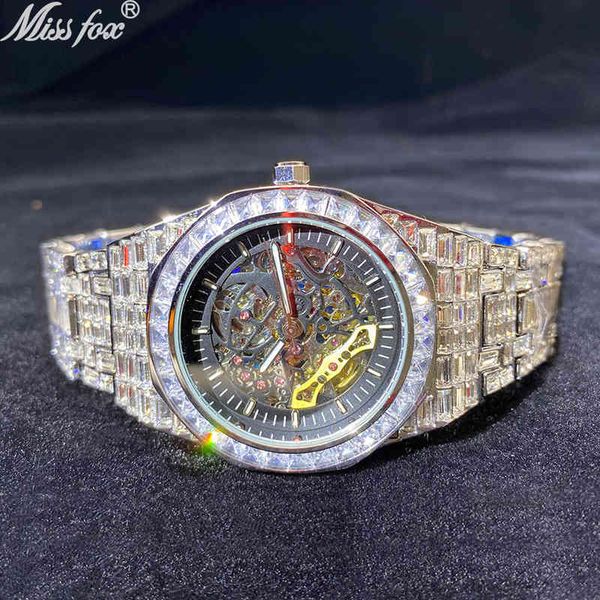 miss hip hop high end all square drill luminous hollow out mechanical watch men's watch, Slivery;brown 
miss hip hop high end all square drill luminous hollow out mechanical watch men's watch, Slivery;brown