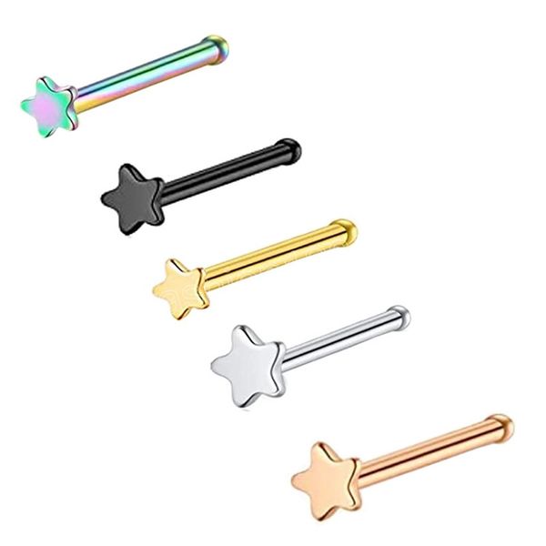 316l surgical steel nose bone ring star screw nose piercing retainer holder nose piercing rings, Silver
316l surgical steel nose bone ring star screw nose piercing retainer holder nose piercing rings, Silver