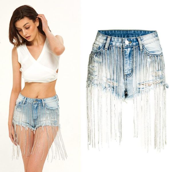 women hole personality street rhinestone tassel denim shorts new high waist short femme fashion summer casual short mujer w227, White;black
women hole personality street rhinestone tassel denim shorts new high waist short femme fashion summer casual short mujer w227, White;black