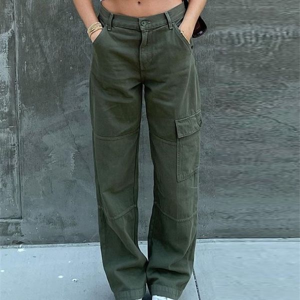 heyoungirl casual vintage green cargo pant fashion cotton high waist jeans army denim trousers ladies pockets 220712, Black;white
heyoungirl casual vintage green cargo pant fashion cotton high waist jeans army denim trousers ladies pockets 220712, Black;white