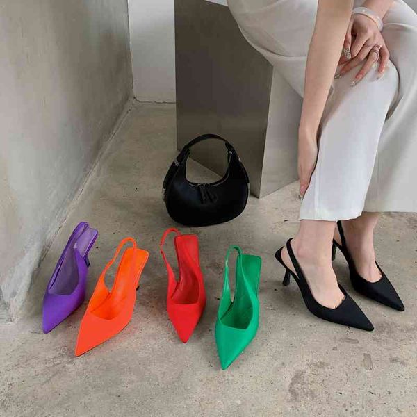 sandals baotou back empty sandals women's high heels and thin fashion simple solid color pointed shallow mouth single shoes women, Black
sandals baotou back empty sandals women's high heels and thin fashion simple solid color pointed shallow mouth single shoes women, Black