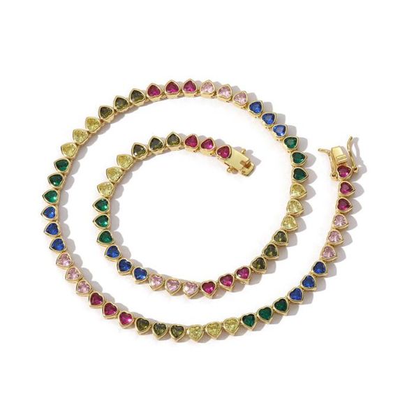 hip hop heart shape color cz stone paved bing iced out 5mm tennis link chain chokers necklaces for men women rapper jewelry, Silver
hip hop heart shape color cz stone paved bing iced out 5mm tennis link chain chokers necklaces for men women rapper jewelry, Silver