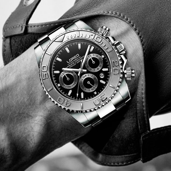 loreo automatic mechanical watch men's multi-functional sports waterproof racing fine steel, Slivery;brown
loreo automatic mechanical watch men's multi-functional sports waterproof racing fine steel, Slivery;brown