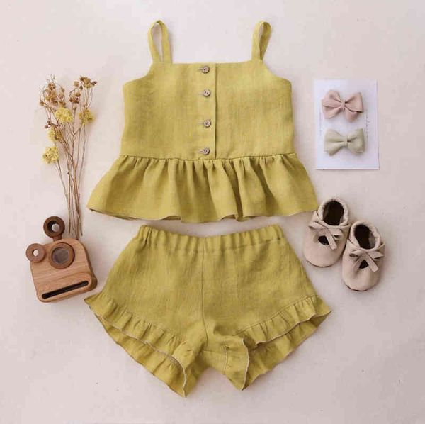 new baby girl suits summer clothes +shorts vest harness falbala cotton linen solid color outfits bebe infant clothing sets aa220323, White
new baby girl suits summer clothes +shorts vest harness falbala cotton linen solid color outfits bebe infant clothing sets aa220323, White