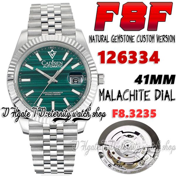 f8f f8126334 sa3235 automatic mens watch 41mm natural malachite dial stick markers 904l jubileesteel bracelet customized version of natural, Slivery;brown
f8f f8126334 sa3235 automatic mens watch 41mm natural malachite dial stick markers 904l jubileesteel bracelet customized version of natural, Slivery;brown