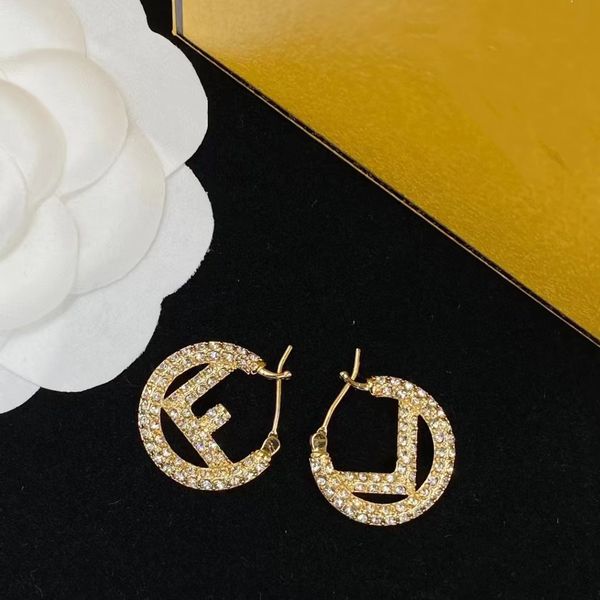 2022 new finn's double f shape full diamond earrings women's fashion premium temperament round pattern earrings, Golden
2022 new finn's double f shape full diamond earrings women's fashion premium temperament round pattern earrings, Golden