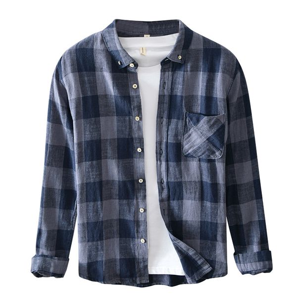 men's casual shirts 2022 mens cotton & linen plaid for men long sleeve with pocket, White;black
men's casual shirts 2022 mens cotton & linen plaid for men long sleeve with pocket, White;black