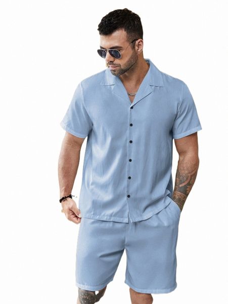 extended sizes men lapel collar button up shirt with shorts h4kl#, Gray
extended sizes men lapel collar button up shirt with shorts h4kl#, Gray