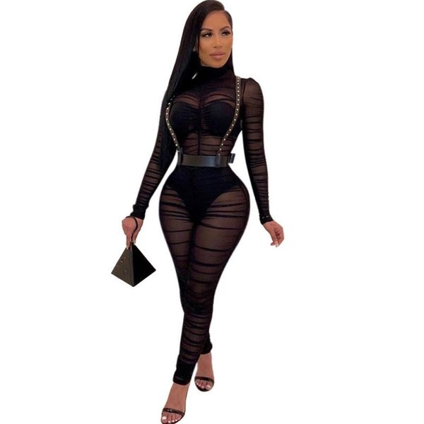 2019 new long sleeve black bodycon jumpsuit for women mesh see through skinny rompers female draped going out club overalls t200107, Black;white
2019 new long sleeve black bodycon jumpsuit for women mesh see through skinny rompers female draped going out club overalls t200107, Black;white