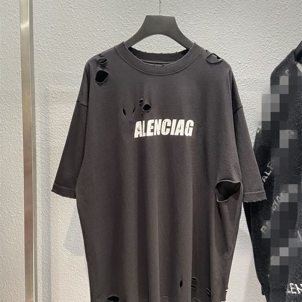 clothing summer paris cracked printing knife cut hole short sleeve t-shirt men's and women's loose half sleeve shirt, White;black
clothing summer paris cracked printing knife cut hole short sleeve t-shirt men's and women's loose half sleeve shirt, White;black