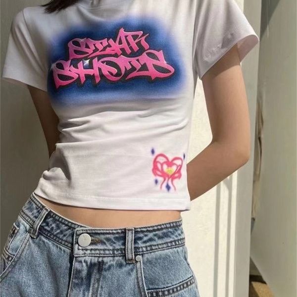 women's t-shirt designer 22 spring and summer new niche design heavy industry drill contrast color bear print versatile casual short sl, White
women's t-shirt designer 22 spring and summer new niche design heavy industry drill contrast color bear print versatile casual short sl, White