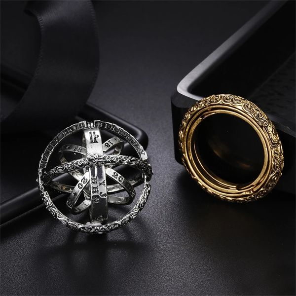 european and american fashion creative complex rotating universe letters band rings men's popular jewelry gift a502, Silver
european and american fashion creative complex rotating universe letters band rings men's popular jewelry gift a502, Silver