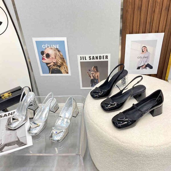 dress shoes mary jane single shoes triangular standard thick heel silver sandals with round head women's trend, Black
dress shoes mary jane single shoes triangular standard thick heel silver sandals with round head women's trend, Black