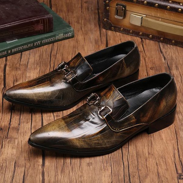 dress shoes cowhide fashion leather pointed toe personalized loafers low-single men's retro gift, Black
dress shoes cowhide fashion leather pointed toe personalized loafers low-single men's retro gift, Black