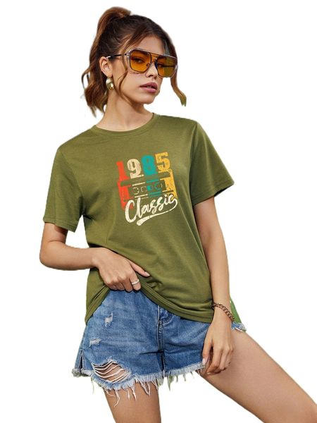 letter graphic round neck tee d89r#, White
letter graphic round neck tee d89r#, White