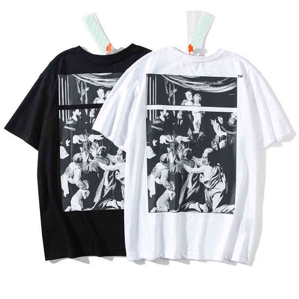 oil painting angel print neck sleeve 2022 luxury brand fashion design all-match men and women with short sleeves, White;black
oil painting angel print neck sleeve 2022 luxury brand fashion design all-match men and women with short sleeves, White;black
