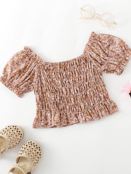 toddler girls ditsy floral frilled puff sleeve shirred she, White;black
toddler girls ditsy floral frilled puff sleeve shirred she, White;black