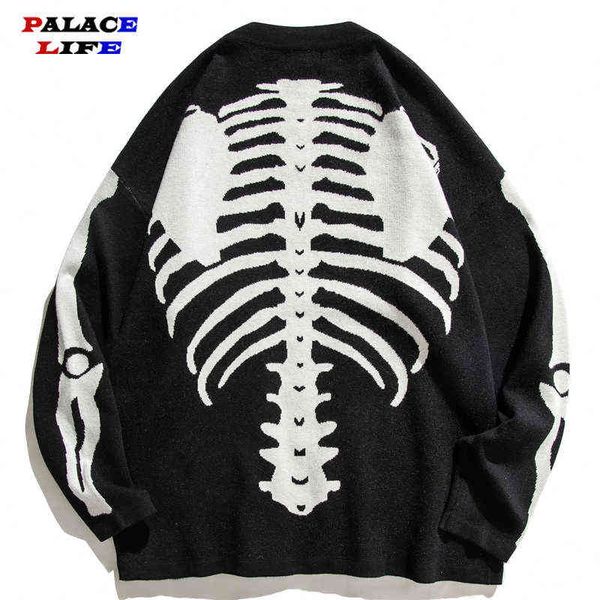 cardigan sweater oversized men full skeleton print streetwear casual knitted pullover v-neck male vintage sweaters 2021 autumn t220730, White;black
cardigan sweater oversized men full skeleton print streetwear casual knitted pullover v-neck male vintage sweaters 2021 autumn t220730, White;black