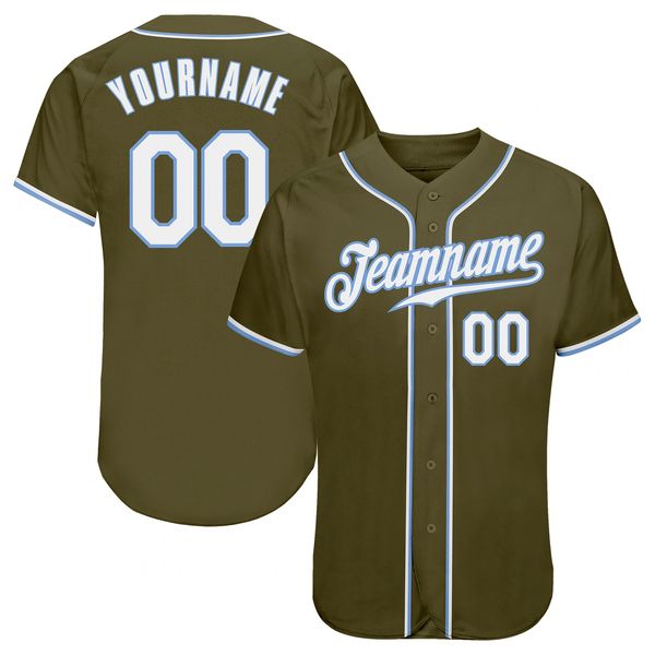 custom olive white-light blue authentic salute to service baseball jersey, Blue;black
custom olive white-light blue authentic salute to service baseball jersey, Blue;black