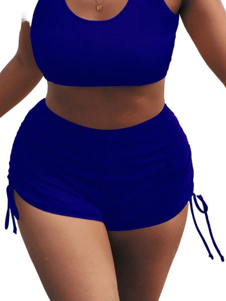 plus rib drawstring side bikini bottom t4jr#, Black 
plus rib drawstring side bikini bottom t4jr#, Black