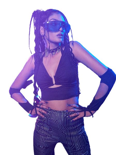 romwe cyber luvr solid ring linked drawstring ruched crop a1wo#, White
romwe cyber luvr solid ring linked drawstring ruched crop a1wo#, White